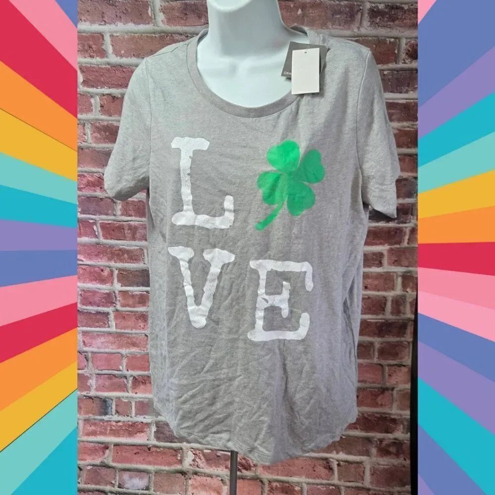 Grayson Threads Clover LOVE Graphic Tee – Women’s Size XXL St. Patrick’s Day